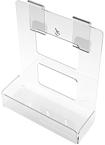 Agplex - Grand porte-savon pour douche en acrylique transparent avec 2 porte-serviettes - Étagère de douche à suspendre (Épaisseur de la paroi de douche 6-15 mm).