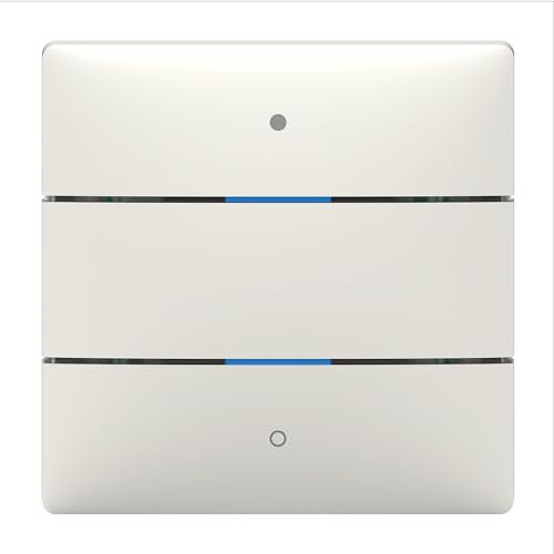 Theben 4800412 I LUXORliving iON2 I Sensor táctil con 2 botones en blanco I para KNX Smart Home System LUXORliving I Sensor de temperatura integrado I Pulsador I Cambio/Atenuación/Persiana