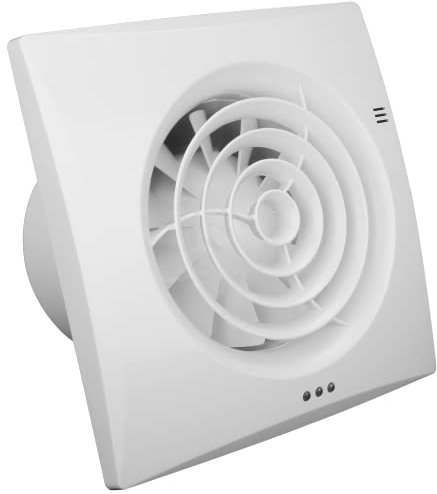 100mm Timer Environment Friendly White Quiet Powerful Bathroom Extractor Fan, 4 Inch Shower, Wall or Ceiling Mounted Ventilation for 100mm Ducting