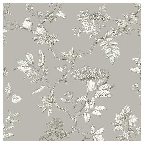 Laura Ashley Elderwood Steel Wallpaper | Grey Trail | Paste the Wall | Eco-Friendly