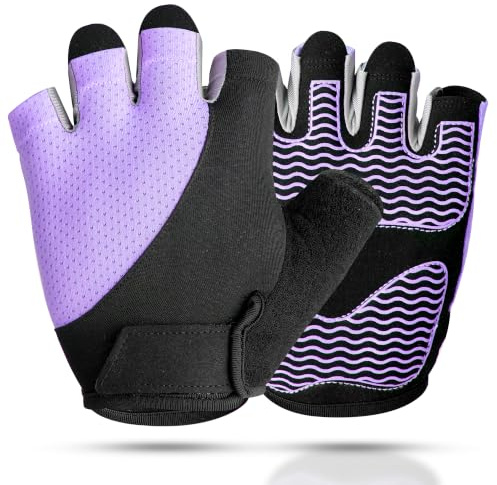 Sunnex Fitnesshandschuhe–Trainingshandschuhe/Fingerlos/rutschfest & atmungsaktiv – gepolsterte Handflächen für Gewichtheben, Krafttraining, Crossfit, Radfahren, Klettern & Rudern–Damen & Herren