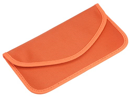 sourcing map Faraday Tasche RFID Signal Abschirmung Beutel Brieftasche 7.87 Strahlenschutz Trackingschutz Diebstahlschutz Spionageschutz für Handy und Schlüsselanhänger Orange