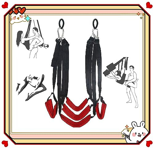 LQSSA ̶𝙎̶𝙚̶̣𝙭̶ ̶𝙏̶σ̶𝙮̶𝙨̶ Girevole A 360 Gradi Rosso, Appeso sopra La Porta, Dondolo Yoga Regolabile in Nylon, Regalo per Uomini E Donne.
