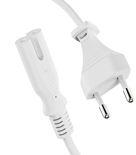 ETEC Stromkabel Netzkabel 2 Polig, 2,0m, Eurostecker Netzstecker Typ C auf IEC C7 Buchse Euro 8 Stecker, Strom Kabel Netzteil für PS3, PS4, PS5, Haushaltsgeräte, TV UVM, Weiß