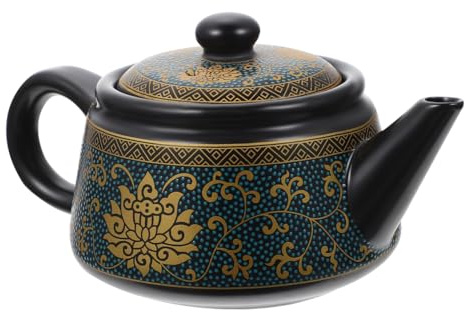 Milisten Tetera Retro de Cerámica Hogar Tetera Vintage Diseño de Flor para Salón de Té y Preparación de Té Única