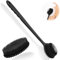 2 Pieza Cepillo Corporal Silicona Negro Cepillo Ducha Espalda con Mango Largo de Doble Silicone Body Scrubber Depillos de Silicona para Exfoliación de Ducha y Masaje