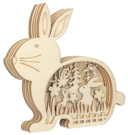 Ideen mit Herz 3-D Bausatz Hase | Holz-Hase mit Frühlingsszene | DIY | Oster-Deko | Frühjahr | 9-teilig