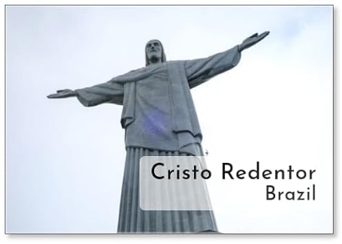 Rio De Janeiro, Rio De Janeiro/Brasilien - Circa: Blick auf Cristo Redentor, Christus der Erlöser Statue über Rio De Janeiro City, Brasilien, Kühlschrankmagnet