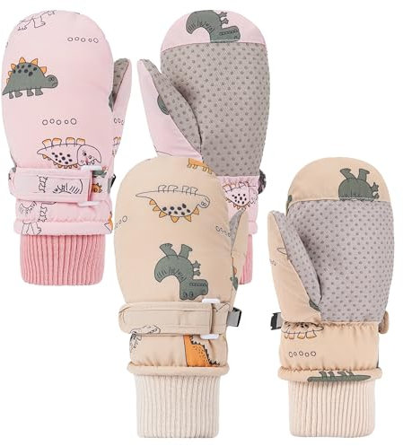 Yoofoss Skihandschuhe Kinder Snowboard Handschuhe warme wasserdichte Schneehandschuhe Winddichte Winter Fäustlinge für 4-8 Jahre Mädchen Jungen Skifahren Reiten Laufen Sport Radfahren