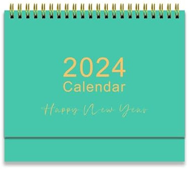 Großer Tischkalender 2024, doppelseitig, Jahres-, Monats-, Tagesplaner, Organizer mit To-Do-Liste, Büro, Schulbedarf, Kalenderbuch (grün)