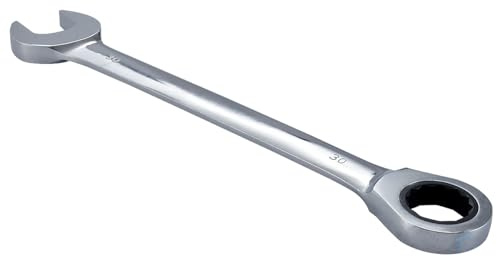 HOHXEN Llave de Trinquete de 30 mm, Llave Combinada Llave de Trinquete de Cabeza Fija Llave Combinada, Acero al Cromo Vanadio - 1 Pieza