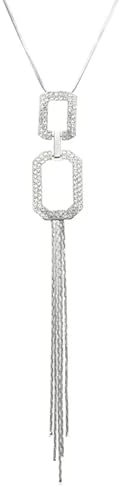 Halskette Ketten Schmuck Herren Frauen Anhänger Necklace Frauen Kristall Lange Halskette Fashion Square Choker Halsketten Anhänger Weibliche Schwarze Kette Quaste Schmuck Collier Femme