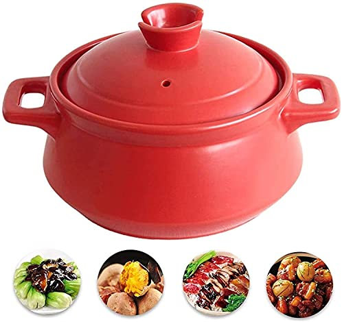 YIHANSS Ceramic Casserole Pot Casserole Dish With Lid Ceramic Round Casserole High Temperature 680 ℃ Resistant,Soup Pot For Electric Ceramic Heaters,Electric, 2.5L, White