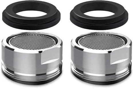 2 Pieces Brass Tap Spout Aerator with Gasket - 24MM Male Threaded Aerator Insert (2 Packs)