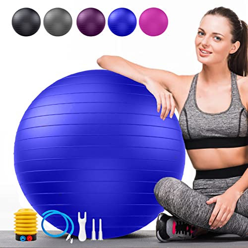 Goonidy 604 605 606 607 Anti-Burst Yoga Ball Soft Exercise Chair Supports 2200lbs Stability Swiss w/Pump
