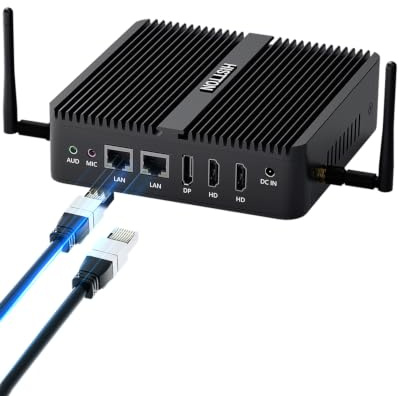 HISTTON Mini PC N100, Alder Lake N100 (3.4 GHz), 8GB DDR4 RAM 256GB NVMe SSD, Mini PC sans Ventilateur Win 11 Pro, WiFi6/BT5.2/USB3.0/Triple Affichage 4K, Industriel Mini PC