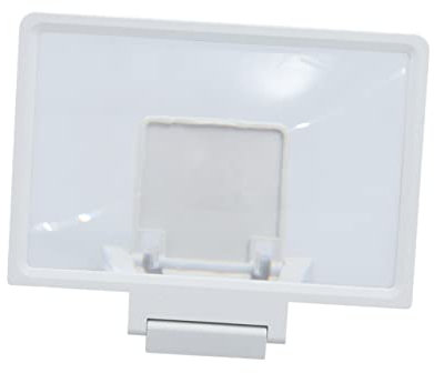 CHILDWEET Amplificador De Pantalla para Teléfono Móvil, Lupa De Pantalla De Teléfono Celular, Aumento 3X, Soporte Plegable, Material Plástico, Diseño Compacto, Color Blanco