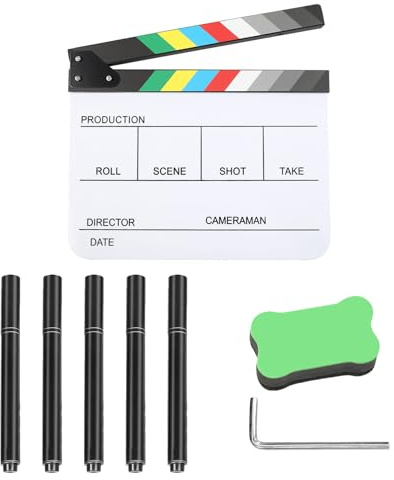 Ciak Cinematografico,Cinematografico di Film Clapper,30x25cm Acrilico Film Clapperboard,Regali per Cinefili,Cinema Gadget,Accessori Regista,Cinematografico per Programmi TV,Vlog