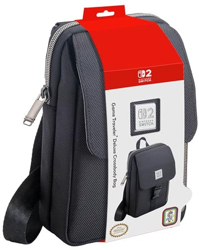RDS - Lizenzierte Nintendo Switch 2, Nintendo Switch OLED und Nintendo Switch Traveler Deluxe Vertikale Crossbody Tasche - Geeignet für Nintendo System und Zubehör