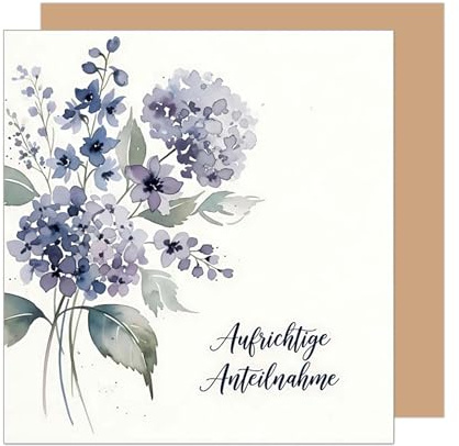 Edition Seidel Premium quadratische Trauerkarte mit Umschlag. Beileidskarte Karte Aufrichtige Anteilnahme Trauer Mitgefühl Abschied herzliches Beileid (TQ164 SW025)