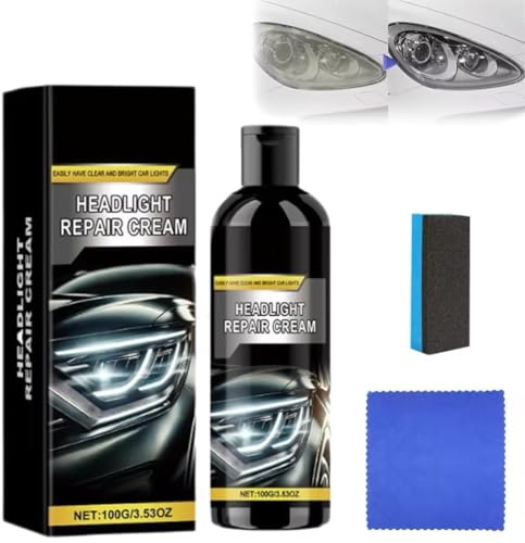 Crema reparadora de Faros, Kit de restauración de Faros de Coche, renovación y protección de Faros, Limpiador y abrillantador para Coches y Camiones (1 Piezas)