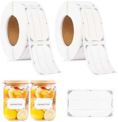 Etiketten Selbstklebend, 1200 Stück Aufkleber Etiketten 30x50mm zum Beschriften,Marmeladengläser, Beschriftungsetiketten für Gläser Marmelade Flaschen Tüten Aufkleber