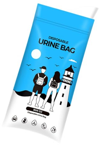 Generisch Sac à urine pour voyage | Réservoir d'urine portable 900 ml | Sac à urine de camping – Pour hommes, femmes, personnes âgées, camping, randonnée, randonnée, voiture, lit