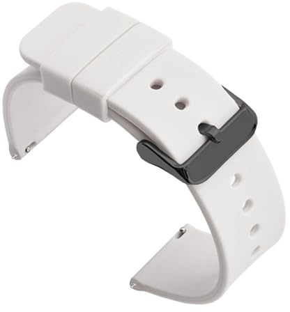 1 st 20 mm klockarmband universalarmband länkarmband handledslampa mjuk for smartklocka(White-BK)