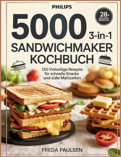 Philips 5000 Serie 3-in-1 Sandwichmaker Kochbuch: 150 vielseitige Rezepte für schnelle Snacks und süße Mahlzeiten