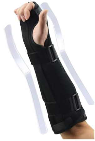Générique Attelle de Soutien de l'avant-Bras et du Poignet, attelle de Poignet à Double stabilisation (pour Le Syndrome du Canal carpien), immobilisateur réglable(37 centimeter/14.57 inch-Right)
