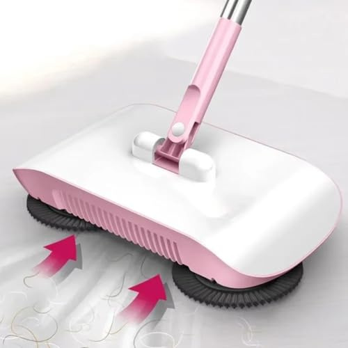 Auratrove Robot spazzatrice manuale con scopa e mocio per pavimenti duri, rimozione peli di animali domestici e detriti in cucina e soggiorno, blu