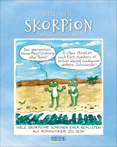 Skorpion 2026: Sternzeichenkalender-Cartoonkalender als Wandkalender im Format 19 x 24 cm.