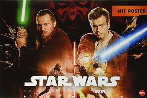 Star Wars Broschurkalender XL 2021 - mit großem Poster - Wandkalender mit Monatskalendarium und Platz für Eintragungen - Format 45 x 30 cm (45 x 60 cm geöffnet)