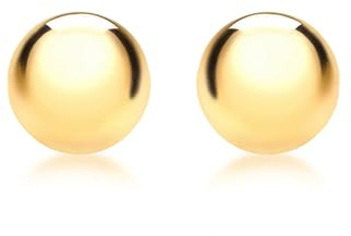 CARISSIMA dam 9 karat guldboll polerade stiftörhängen e 9 karat gult guld, colore: gul guld, cod. 0