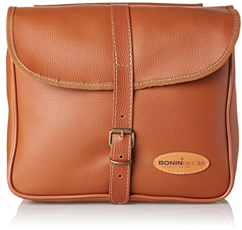 Boninbike CVB256 Eco Borsa Bisaccia Finta Pelle, colore Marrone Chiaro (Miele)