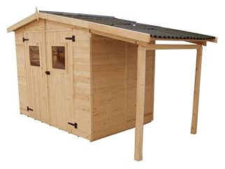 Gartenhaus aus Holz ED2416.01, 240 x 160 x H210 cm Con legnaia