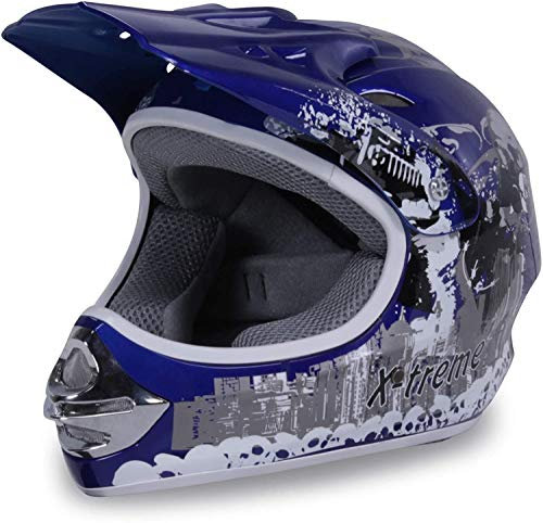 Actionbikes Motors Motorradhelm X-Treme Kinder Cross Helme Sturzhelm Schutzhelm Helm für Motorrad Kinderquad und Crossbike (XX-Large)