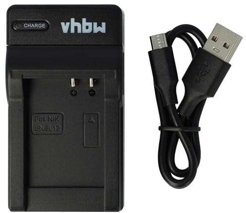 vhbw Chargeur USB-C Compatible avec Nikon CoolPix S1200pj | S6000, S6100, S6150, S6200 caméra + câble USB-C + témoin de charge