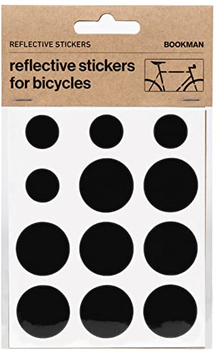 Bookman Sticky Reflectors Reflektierende Sticker, Schwarz, One-Size