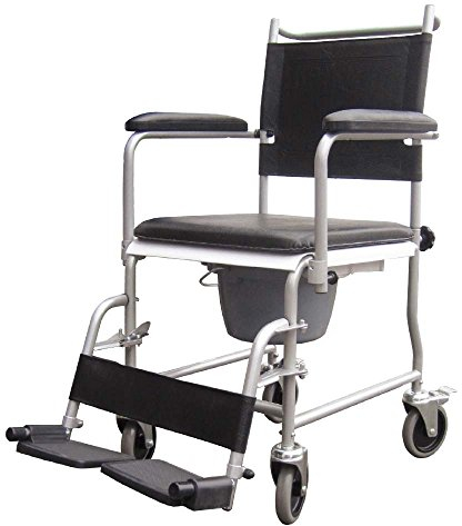 Careline Standard - Silla de ruedas con inodoro y reposapiés