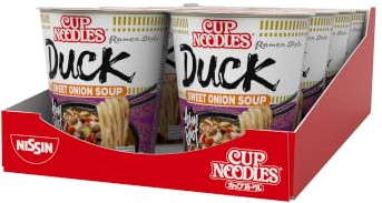Nissin Cup Noodles Duck, Instant-Nudeln japanischer Art 8er Pack | Zart-würziger Entengeschmack für alle, die etwas Besonderes suchen – in nur 3 Minuten fertig genießen.