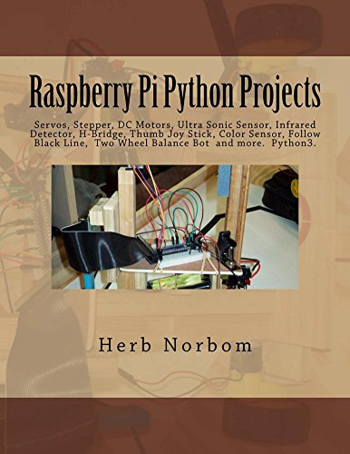 Raspberry Pi Python Projects: Pyhton3 Tkinter/Ttk, Clock,Temperature, Tactile, Ultra Sonic & Color Sensor, Servo, Stepper, DC Motor, Infrared Detector, ... Stick, Two Wheel Balance (English Edition)