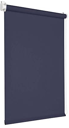 Victoria M. Tenebra Verdunkelungsrollo Klemmfix Rollo Fensterrollo, Sichtschutz, Verdunkelnd, Ohne Bohren inkl. Montagematerial, 140 x 160 cm, Dunkelblau