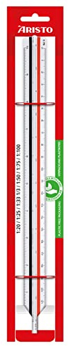 Aristo AR23703EB - Scala triangolare college (riduzione 1:20: 25, 33, 1/3, 50, 75, 100, plastica, lunghezza 30 cm, per la scuola professionale (D)