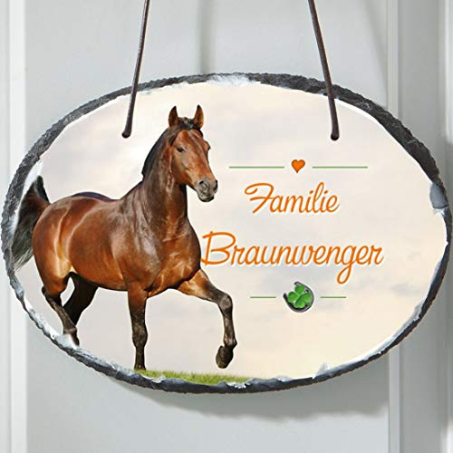 Manutextur Schiefer Türschild - mit Namen - viele Motive - Eingangsschild - Schiefertafel - individuell Bedruckt - personalisiert - persönliches Geschenk