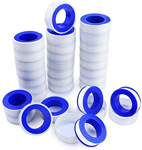 SKPPC 30 Stück 1/2 Zoll Duct Tape Teflonband Industriegewinde Dichtbänder Sanitär Wasserdicht Dichtungsband für Klempner, Luftkopf, Gewinde Rohr, 1/2 x 394 Zoll
