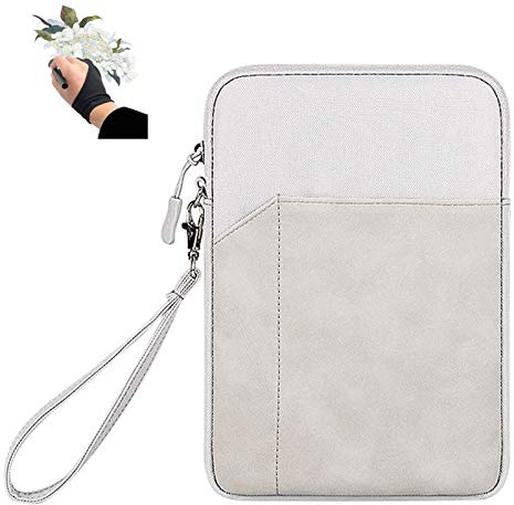 Estuche para tableta de dibujo gráfico Funda protectora de almacenamiento compatible con Gaomon S620, XP-Pen G640, Deco Mini7, Huion HS64, H640P, Wacom Intuos S Estuche de viaje con guante de artista