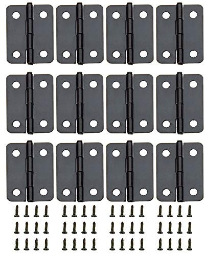 Holz-Scharnier, Mini-Schrank-/Schubladen-Scharnierverbinder, für Holzkisten, Schmuckschatullen, Schränke (12 Stück, schwarz)