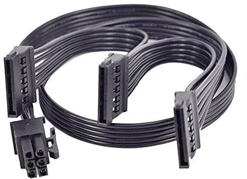 ZAHARA Cable de alimentación SSD PCIE de 6 Pines 1 a 3 SATA para EVGA 1000 GQ 80+ Gold 1000W 73cm