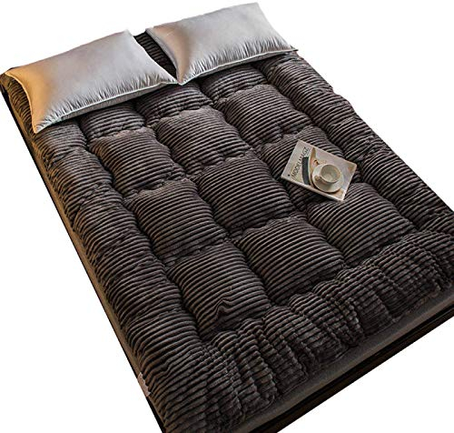 WWJJHH Futon Matratze Doppel Einzel Japanische, Japanische Bodenmatratze Schlafen Tatami Matte Roll Up Camping Matratze Bodenliege Bettsofas Und Sofas, Grau, 180*200cm